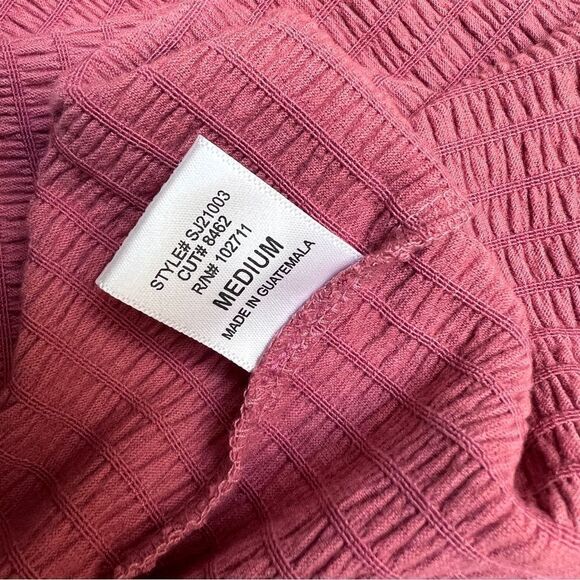 Gibsonlook Asymmetrical Ruched Knit Top Terracotta Medium NWOT - Picture 7 of 7